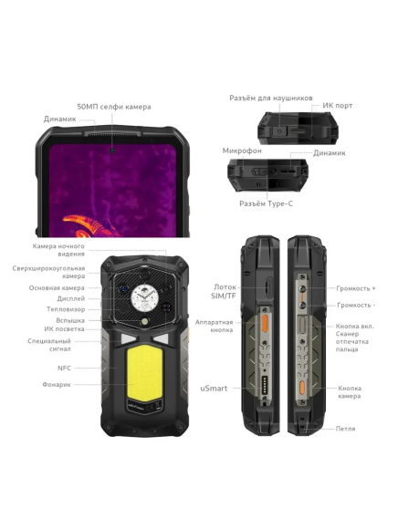 Смартфон Ulefone Armor 29 Pro (Thermal Version) 16/512Gb Marvel Black