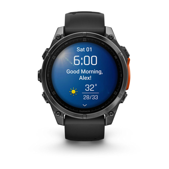 Умные часы Garmin Fenix 8 47mm Amoled Slate Grey с черным ремешком